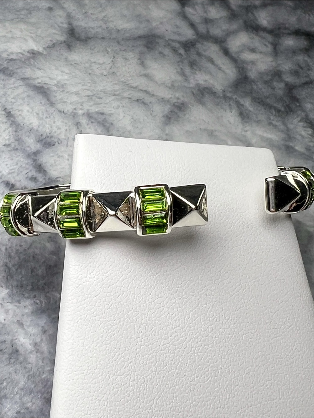 Bomb Party Haunted Opulence ST43507 Green Baguette Halloween Cuff Bracelet